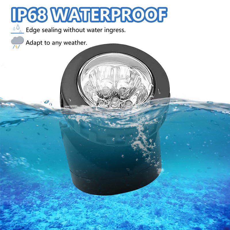 AVEKI Solar LED Landscape Spotlight,Waterproof 6 LEDs Pond Light Underwater Light Adjustable Lighting Angle,Security Lighting Dark Sensing Auto On/Off for Outdoor Garden Courtyard Lawn Fish Tank Pool - Image 3